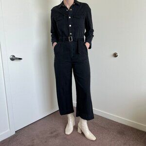 &Denim Black Button Down Jumpsuit Size 6